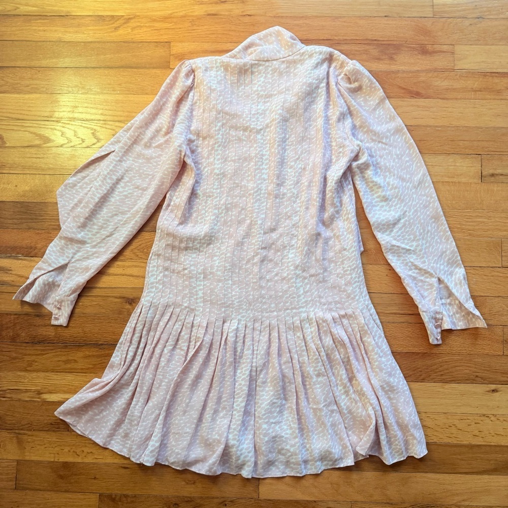 Kate spade New York Pink Pleated Georgette Dress Pink & White size 0 - Picture 7 of 7